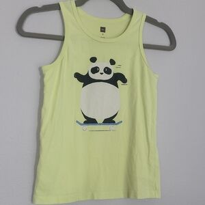 Tea Collection Panda Bear Graphic Tank Top Size 8 Cotton Cute Animal Summer